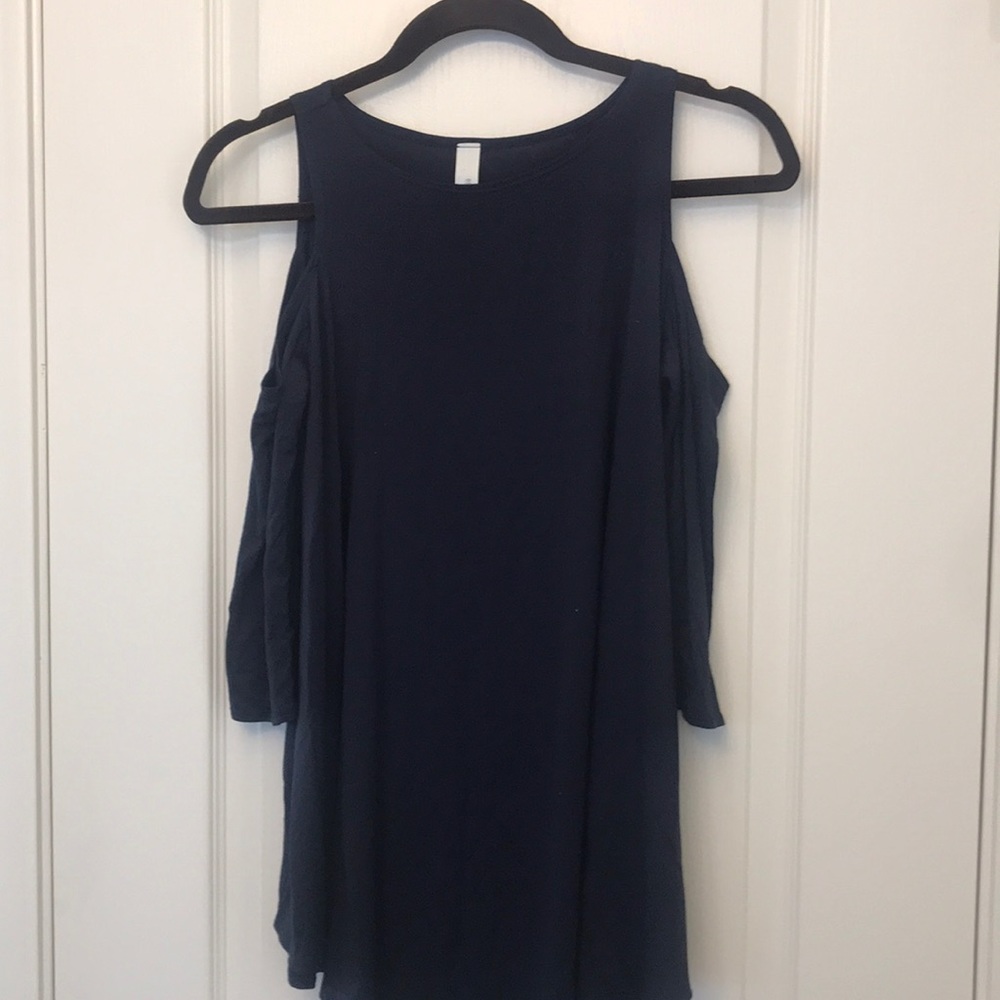 Navy blue open shoulder top